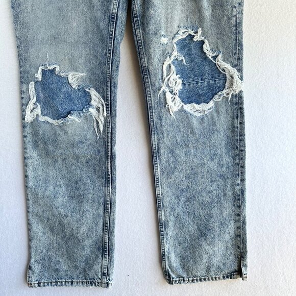 Free People We the Free Jeans Womens Size 31 Acid Wash High Rise Distressed Raw - Picture 3 of 13